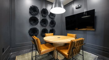 Business center with private conference rooms and work areas
